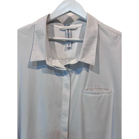 Athleta Top Womens 3X White Urbanite 2.0 Button Up Modern CYA Shirt Tiny Flaw - Picture 4 of 13